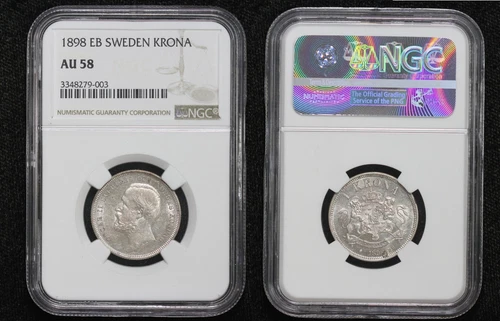1898 Sweden Krona NGC AU-58 4ODX