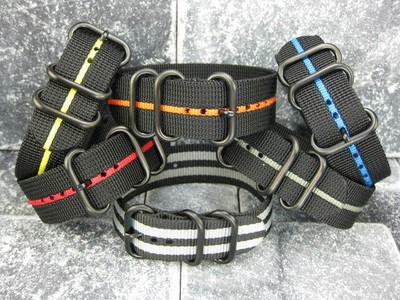 Bracelet De Montre Nylon Robuste 20mm Type Zulu - Fabriqué En Allemagne, Plusieurs Couleurs