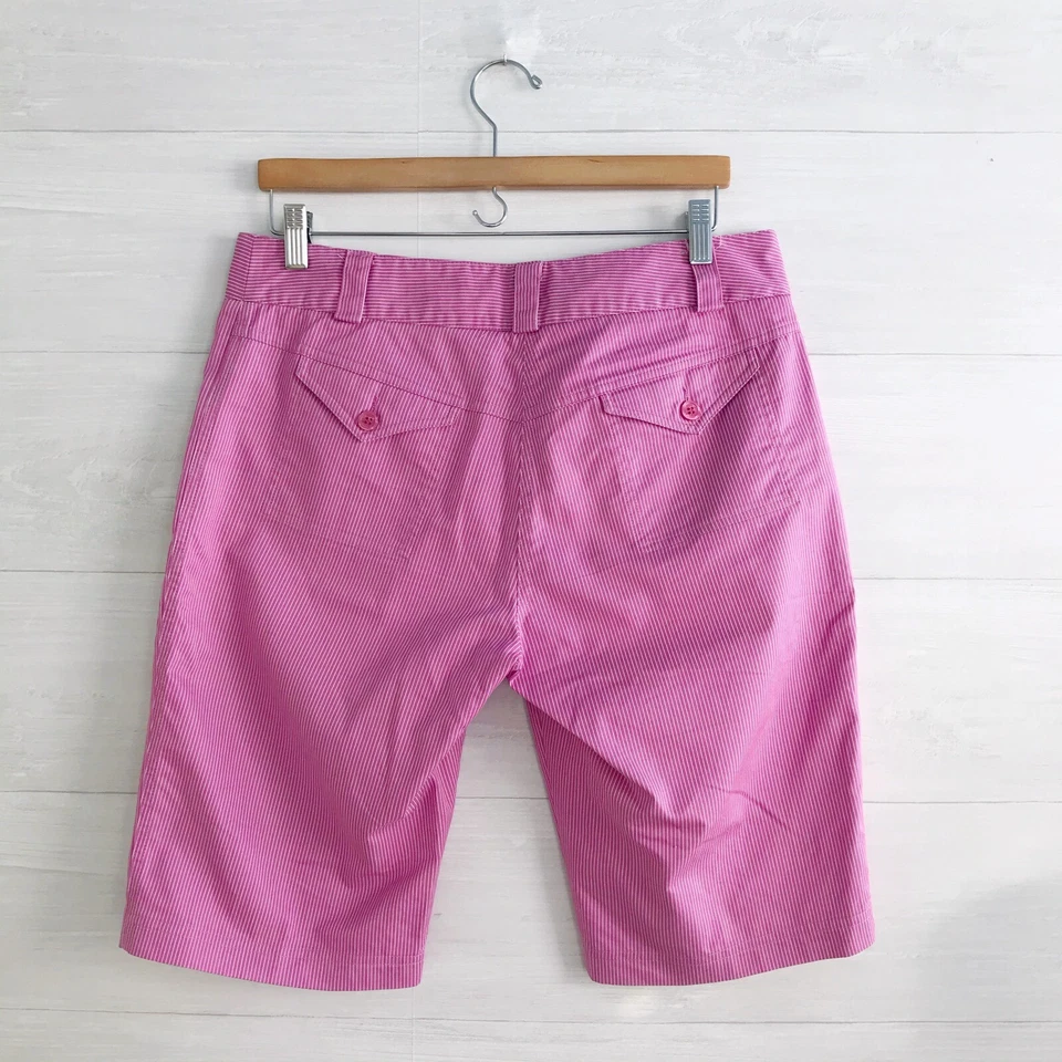 Lija - Pantalones cortos de golf a rayas púrpura-rosa orquídea, talla 10 EE. UU. Foto 3 de 3