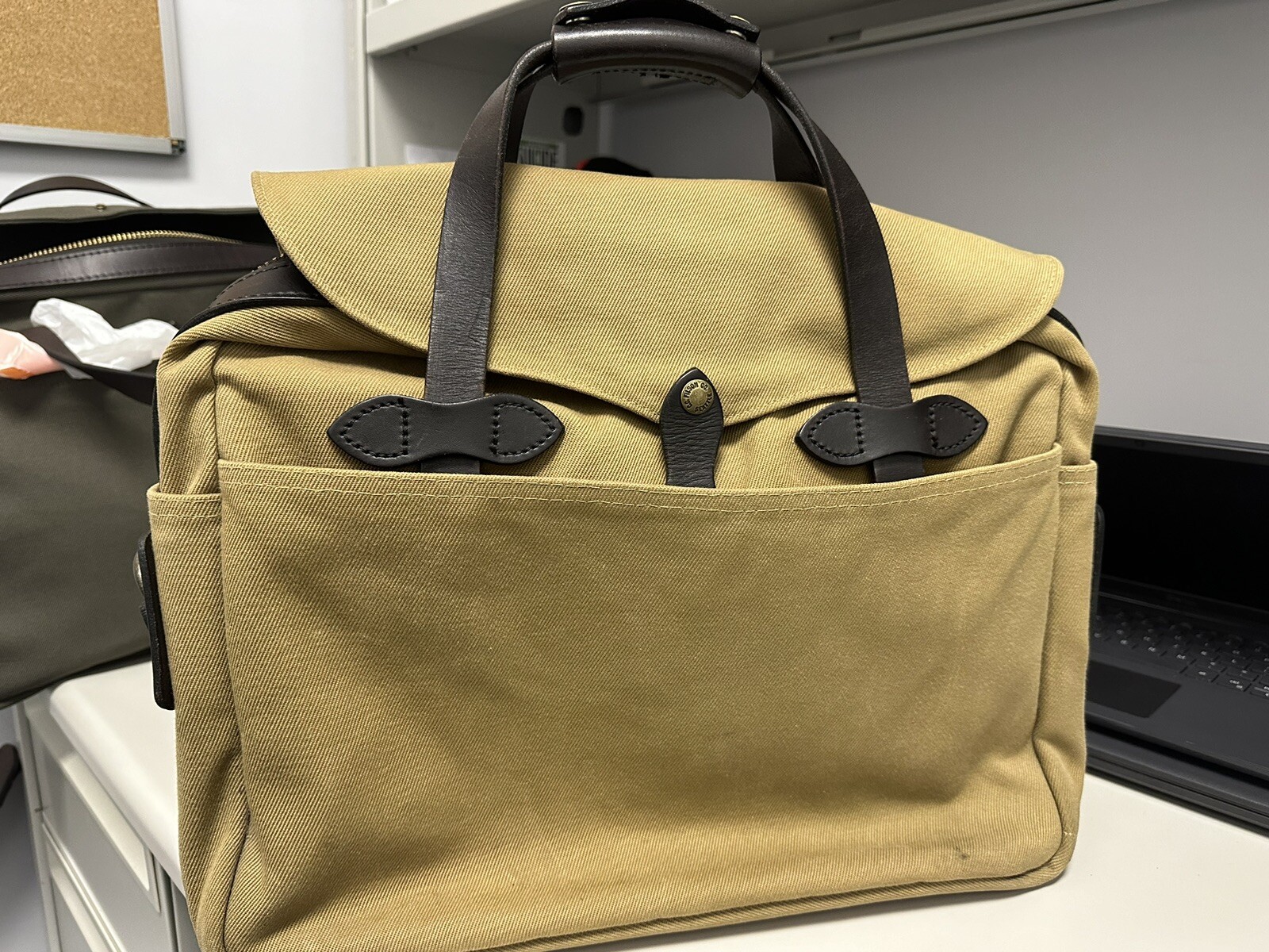 Filson Tan Rugged Twill Original Briefcase Messenger Bag 257 eBay