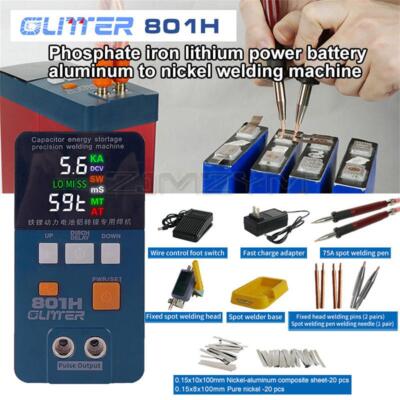 GLITTER 801H Spot Welder Machine Nickel Battery Welding Kits 19.8KW 3500A (Max)