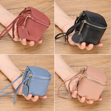 Real Leather Wallet Cute Cosmetic Bag for Women Cash Holder Mini Purse Wristband