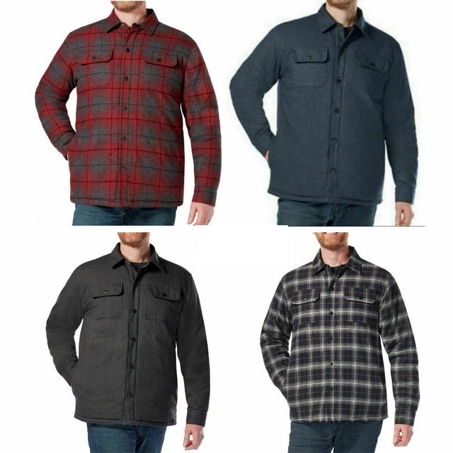 Rugged ELEMENTS Mens Insulated Shirt Utility Jacket Red Gray Size