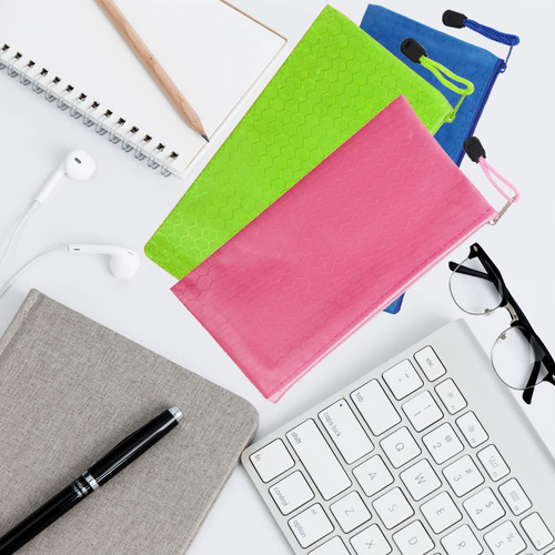6 Pieces 6 Colors Zipper Waterproof Bag Pencil Pouch for Cosmetic Makeup Bills O - Picture 9 of 9
