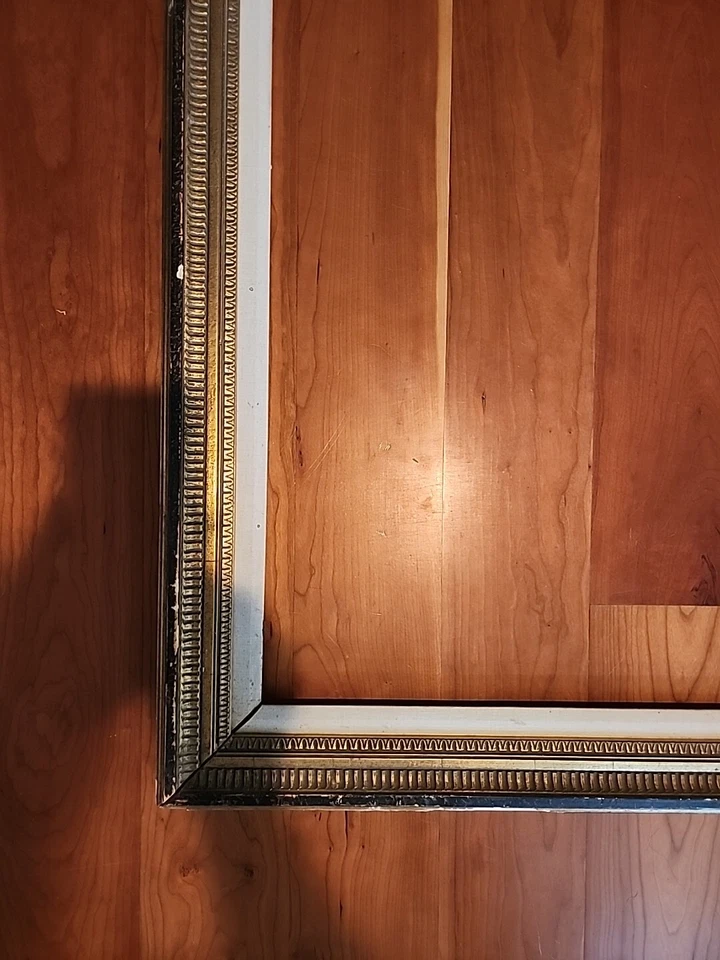 Large Antique Painting Frame Gold Fluted AMERICAN 36 X 48 Opening - Image 3 of 4