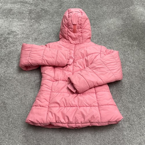 Columbia Puffer Parka Jacket Kids Girls Medium Pink Hoodie Full Zip Winter Pocke - Picture 2 of 13