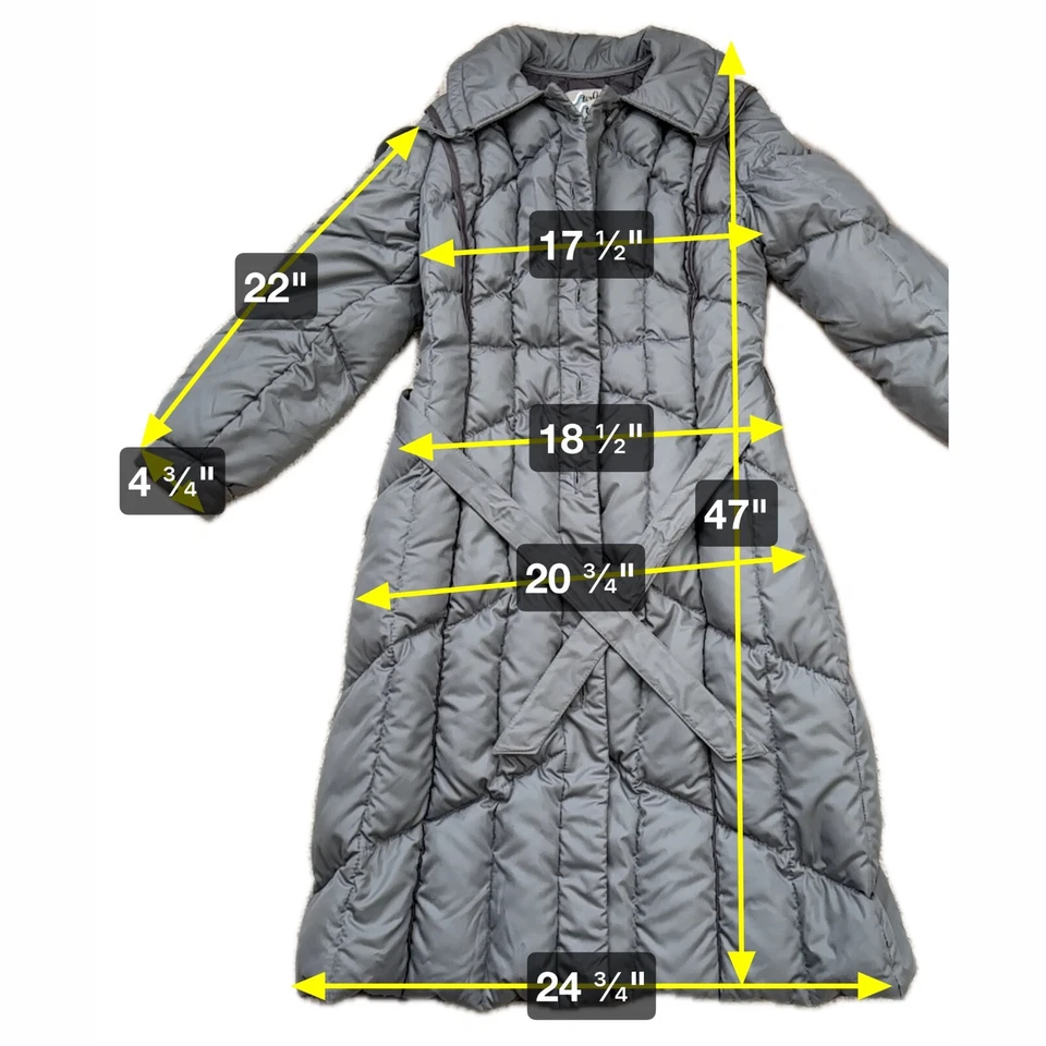 Abrigo Chaqueta Larga Sterling Stall Canadian Puffer Acolchada Cinturón De Colección Foto 2 de 4