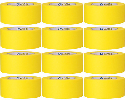 Yellow Painters Tape Bulk - 12 Rolls, 2''x660 Yards, No Residue, Ideal for DIY