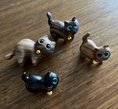Pack of 4 Adorable Cutie Cat with Personalities Sculpture Figurine