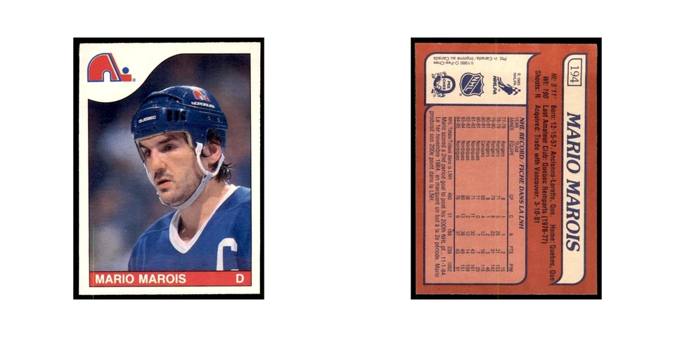 Mario Marois 1985 O-Pee-Chee #194 Quebec Nordiques Hockey Card NM - Image 3 of 3