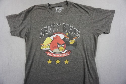 Angry Birds Shirt Adult L Gray One More Level