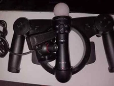 Sony PlayStation PS3 LOT Move Racing Wheel, Motion Controller & Eye Camera TEST