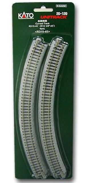 Courbe De Voie Pour Modélisme Ferroviaire - Rayon 315 Mm (N), Angle 45 Degrés - Pack De 4 - Échelle 1:160 (N) / 1:148 (UK)
