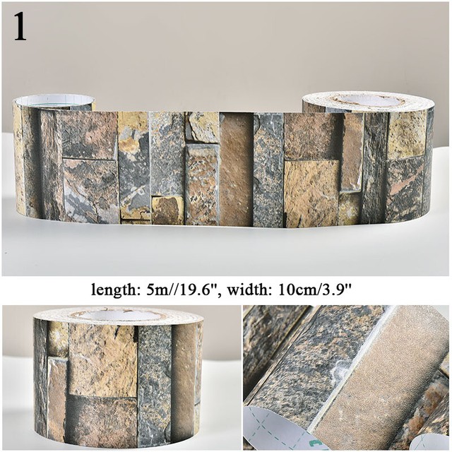 5m X 2cm Wall Border Sticker 3D Floral Skirting Wallpaper Decor Mirror Edge