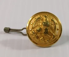 Vtg Brass Navy Uniform Button Eagle & Anchor Left Facing Waterbury CT Relief L3