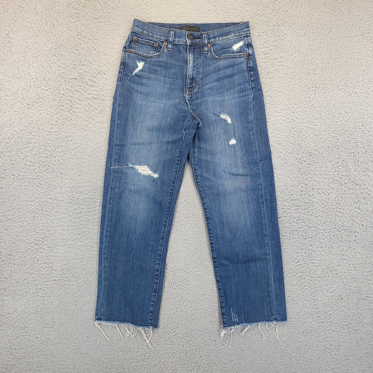 UNIQLO Jeans Womens Size 23 Blue Boyfriend Distressed High Rise