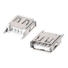 30PCS USB 2.0 Type A Female Socket Connector Port, 4-Pin DIP 180 Degree Adapter