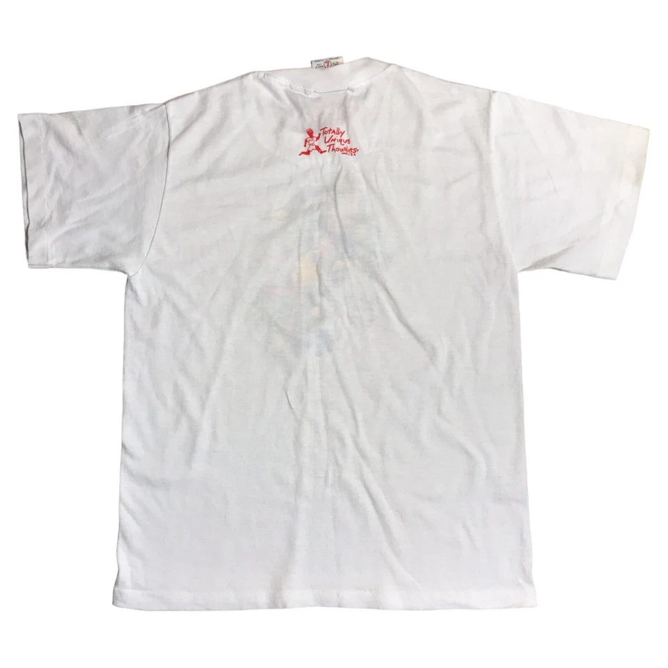 Винтажная футболка с совершенно уникальными мыслями молодежная большая белая геккон графическая ящерица США - Изображение 2 из 4