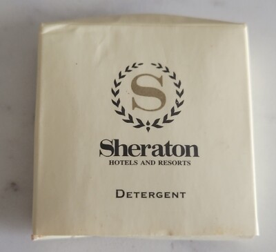 Vintage New Sheraton Hotels & Resorts single use  Bag of detergent in Box