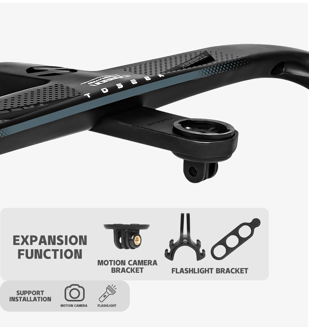 TOSEEK Full Carbon Handlebars Integrated Bar Stem Road Bike Drop Bar