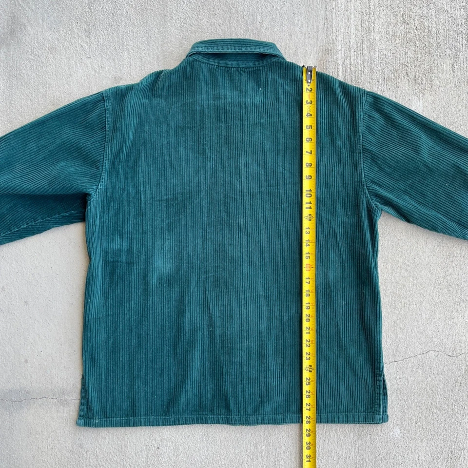 Shaver Lake Shacket Women L Teal Corduroy Full Zip Shirt Jacket VTG 90s - Image 4 of 4