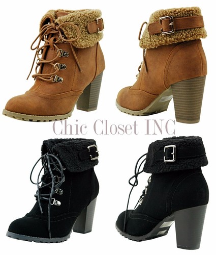 chunky heel work boots