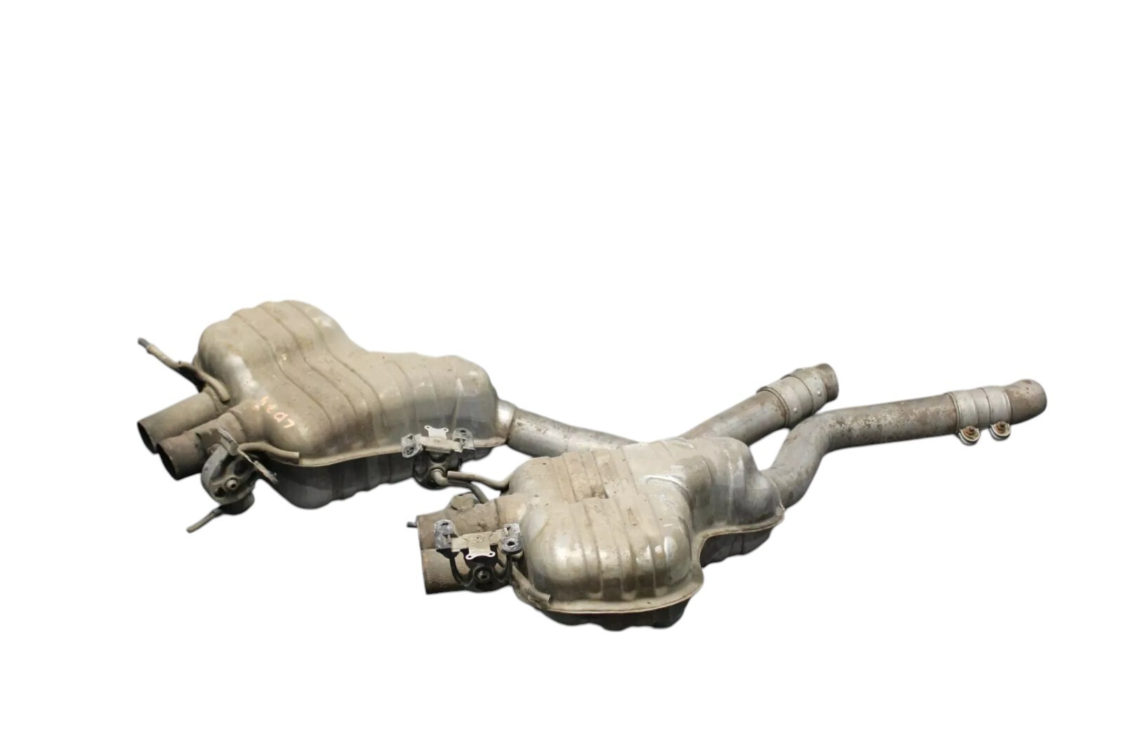 03-12 Bentley Continental GTC Right & Left Exhaust Muffler Pipe Set Of 2 Oem