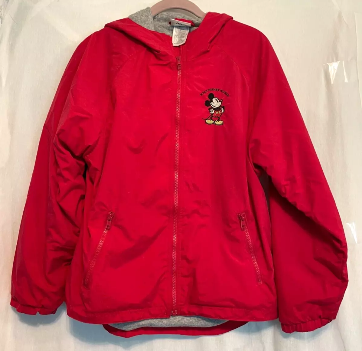 Walt Disney World Red Mickey Mouse Embroidered Hooded Jacket