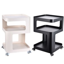 3 Tier Side Table Small End Table Modern Nightstand Metal Bedside Table W/ Wheel