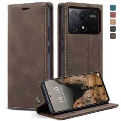Leather Case for Xiaomi Poco X6 Pro 5G / Redme K70E 5G Business Card Holder 