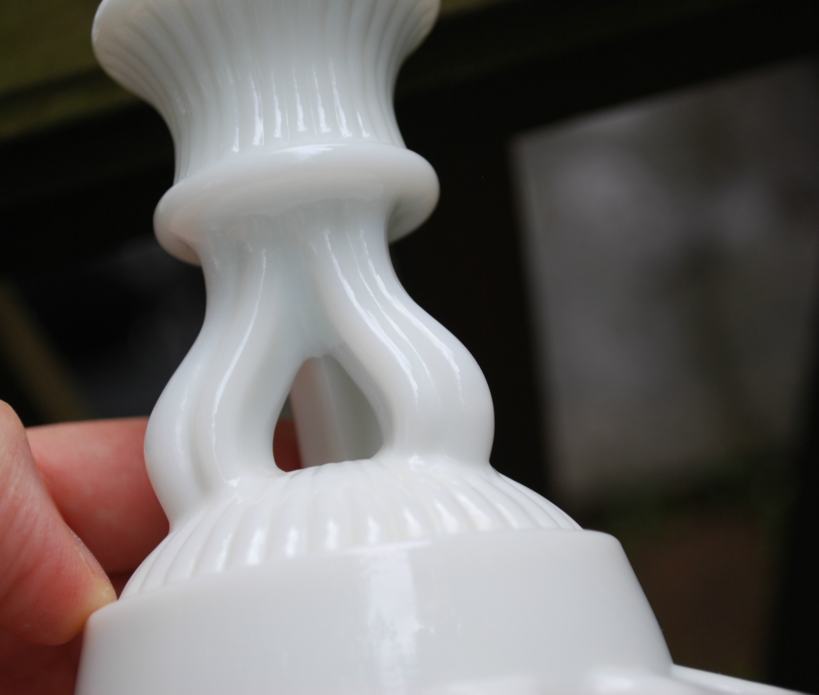 DORIC Westmoreland WHITE MILK GLASS Lacy Matched Pair of 2 CANDLESTICK HOLDERS 