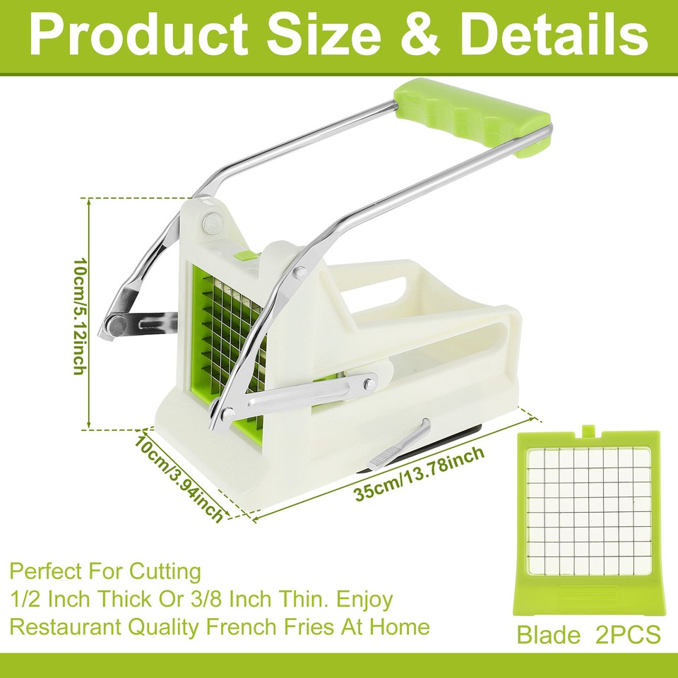 French Fry Cutter Potato Chipper Cutter with Ergonomic Handle Reusable