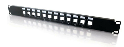 C2G 12-Port Patch Panel - Blank 1U Keystone Panel For Ethernet Cables 03857 NEW