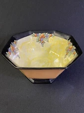 Limoges B&Co Bernardaud 8 Sided Signed 1926 Fruit Leaves Bowl Antique