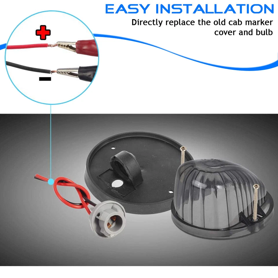 5) Cubiertas Lente Cabina Techo Marcador Luz Rojo Para Chevy GMC K1500 K2500 K3500 Humo Foto 4 de 4