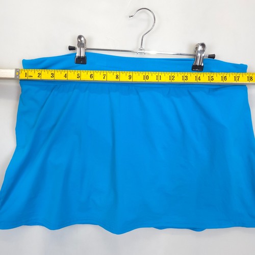 Lands' End Mini Swim Skirt Built in Briefs Womens 14 Blue Stretch Lined Beachy - Picture 3 of 10