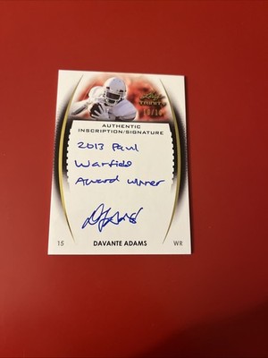 2014 Leaf Trinity: #DI-DA1 DaVante Adams Auto Inscription #10/10 RC Gold