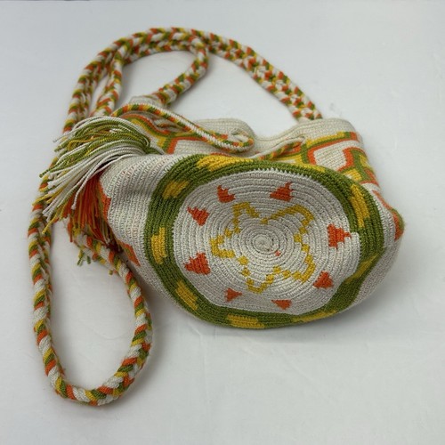 Wayuu Mochila Mini Bag Shoulder Crossbody Tassels Drawstring Bucket Columbia - Picture 5 of 14