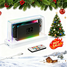 RGB LED Dust Cover for Switch 2-16 Colors Acrylic Display Case Anti-Scratch New