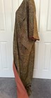 VINTAGE Visiting kimono, dyed pongee, ripped pattern, pure silk, greenish brown — photo 5
