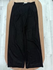 Vintage Emporio Armani Velour Velvet Black Wide Leg Pants Size 42