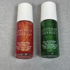 Lavender Stardust RED GREEN Roll On Shimmer Face Body Hair 1OZ/30ML Set of 2