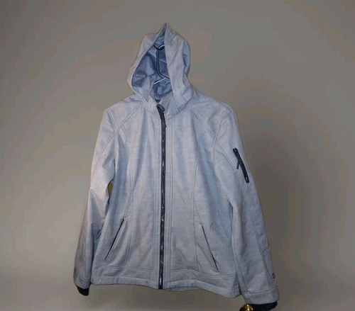 VETEMENTS Giacca Free Country donna grigia media con cappuccio zip tasche foro pollice zip intera