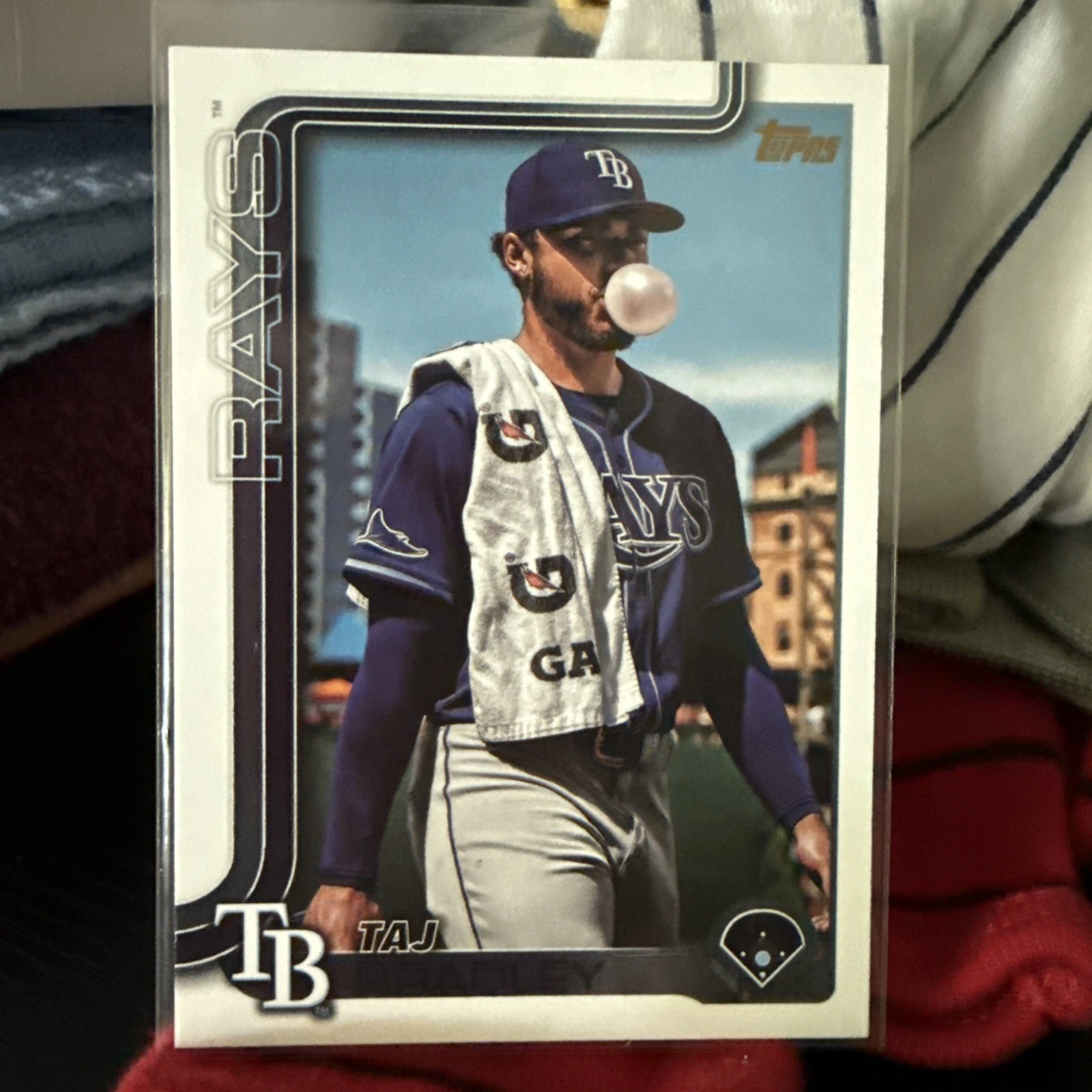 2025 Topps Series 1 Taj Bradley Rays Golden Mirror Image Variation SSP #183 Rare