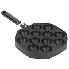 A-12 Cavities Aluminum Takoyaki Pan Maker Octopus Balls Egg Puffs Baking Pan