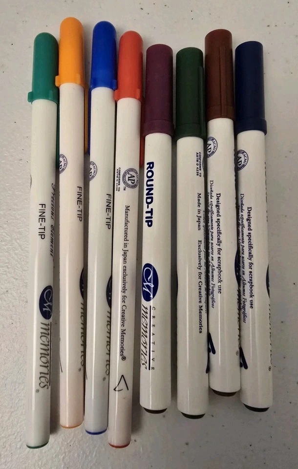 Juego de bolígrafos/marcadores Creative Memories tonos joya punta redonda y punta fina arco iris Foto 2 de 4