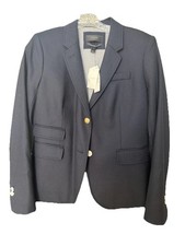 NWT NEW J.Crew Schoolboy Wool Blazer Womens 8 Navy Blue Gold Buttons MSRP 198