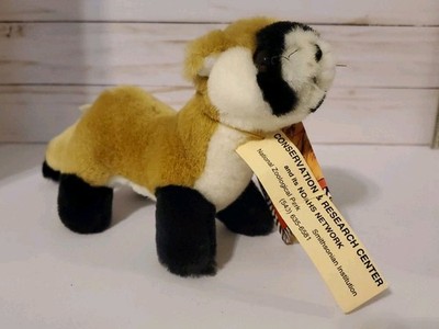 Vtg Black Footed Ferret Plush K&M International Stuffed Animal Realistic 7''