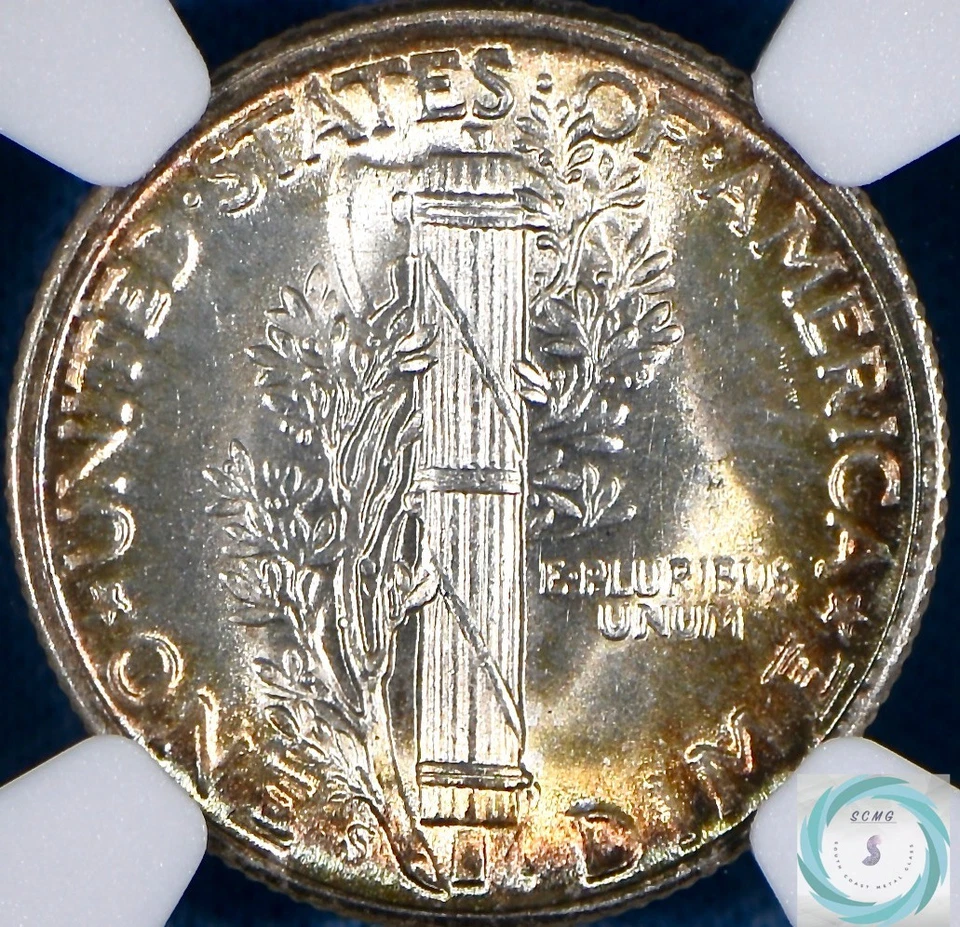 1944-S Mercury Dime NGC MS 67 FB - Rainbow Toner!!! - Image 3 of 4