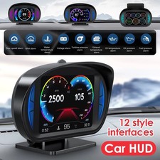 Auto KFZ HUD OBD2+GPS Head-Up Display Tachometer Anzeige Alarm Umgebungs Licht